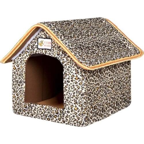 Foldable Dog House Kennel Dog Bed Mat For Small Medium Dogs Winter Warm Teddy Bichon Cat Nest Pet Basket Puppy Cave Bed Sofa