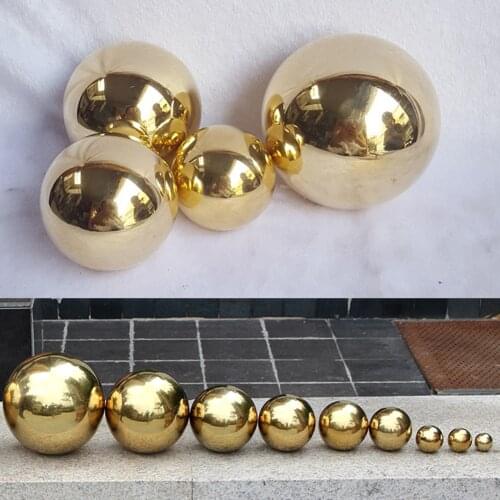 High Quality Stainless Steel Titanium Gold Hollow Ball Seamless Home&Garden Decoration Mirror Ball Sphere Party Decoration
