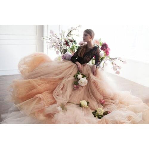 Hot sale Long Train Bridal Wedding Skirt Dramatic Big Swing Soft Tulle Long Skirt 2018 Haute Couture Elegant Prom Party Gowns