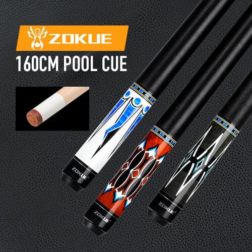 ZOKUE Lengthened Billiards Cue Stick 160cm Length 12.75mm Tip Weight Adjustable Radial Pin Joint Kit Play Cues For Tall Peoples