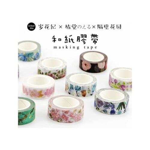 1pc 1.5cm x 7m Flower and Plants Series Masking Tapes Japanese Washi Tape Diy Scrapbooking Sticker Stationery School Supplies