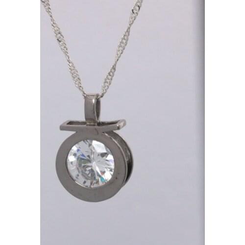 1PCS Summer Fashion Shiny Jewelry Gift Unique Copper Chain Design Beautiful Simple Round Diamond Pendant Necklace