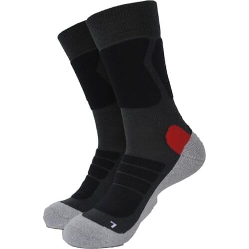 2 Pairs Outdoor Sports Coolmax Thick Gray Color Trekking Socks Mens Socks Womens Socks Crew Socks