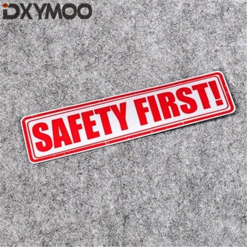 2PCS Funny Warning SAFETY FIRST Car Stickers Scratches Cover Decoration Car Styling 15x3.6cm