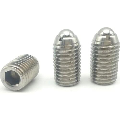 2pcs M3 M4 M5 M6 M8 M10 M12 M16 Allen bead positioning screws hex socket ball head spring plunger screw stainless steel bolt