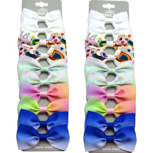 20PCS/Lot Lovely 5 Styles Flower Hairpins Grosgrain Ribbon Bows Clips 2020 Korean Creativity Hair Accessories For Baby Girls NEW