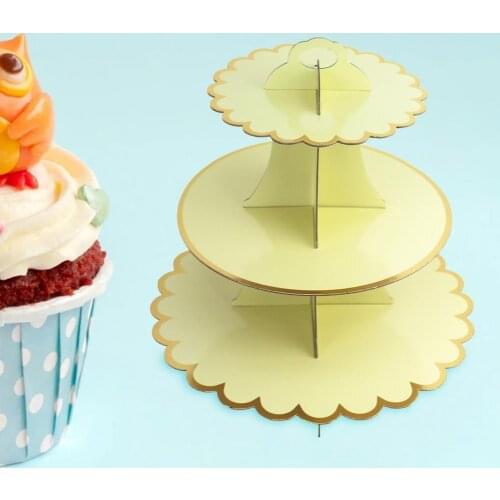 3 Tier Disposable Cake Stand Afternoon Tea Wedding Plates Party Dessert Plate Fruits Vegetable Storage Rack TablewareTool Holder