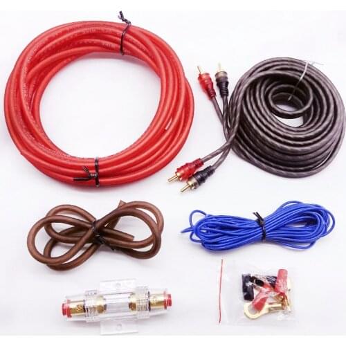 Car Audio Speakers Wiring kits Cable Amplifier Subwoofer Speaker Installation Wires Kit 8 caliber Power Cable 60 AMP Fuse Holder