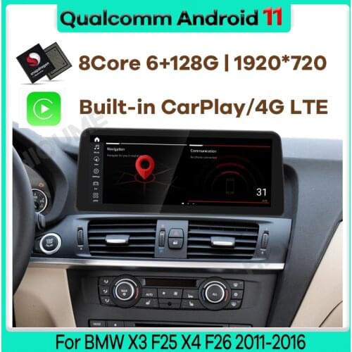 10.25" Android 10 Snapdragon Car Multimedia Player for BMW X3 F25 X4 F26 CIC NBT Headunit GPS Navigation Autoradio Video Stereo