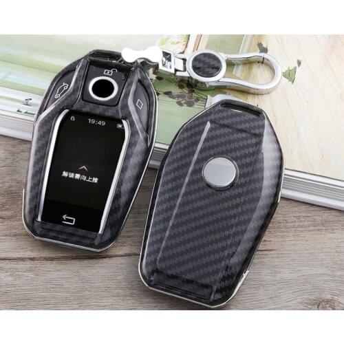 ABS Carbon Fiber Car Key Case cover For BMW 2018 730i 740i 750i 7 Series G12 GT G30 G21 I8 I12 I15 X3 Display Key Car-Styling