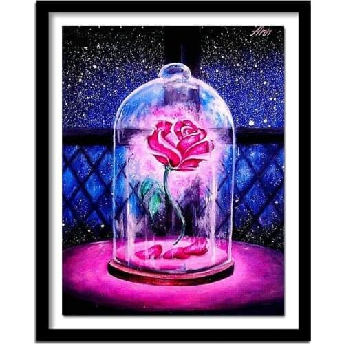 DIY Diamond Embroidery rose 5D Diamond Painting Cross Stitch Beauty beast Pattern Full round Rhinestone Home Decor