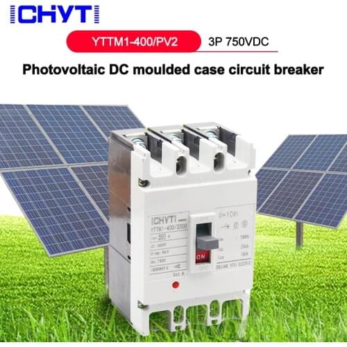ICHYTI YTTMI-400/PV3 Moulded Case Circuit Breaker3P 12-750V 315A 350A 400A DC MCCB Solar Battery Main Switch