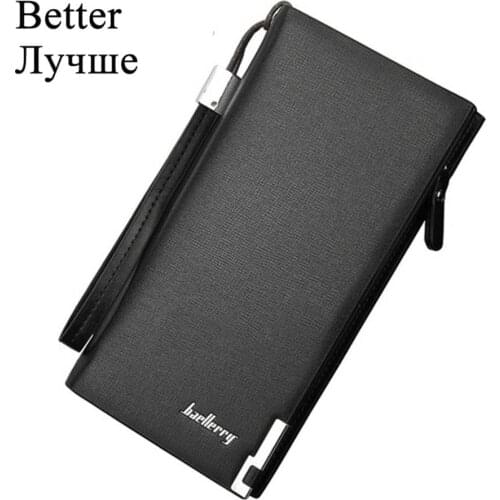 Baellerry Men Wallets Classic Long Style Card Holder Male Purse Quality Zipper Large Capacity Big Brand Luxury Wallet For Men