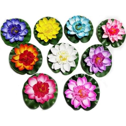 Mini Simulation Water Lily 10cm Artificial Lotus Leaf Wedding Fake Flowers for Home Decor Pool Decoration
