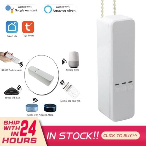 Smart Motorized Chain Roller Blinds,Tuya WiFi Remote Voice Control Shade Shutter Drive Motor Work With Alexa/Google Home