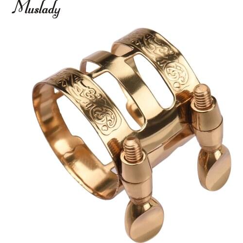 Muslady Double Screw Adjustment Saxophone Ligature Compact Durable Sax Ligature for Alto Saxophone