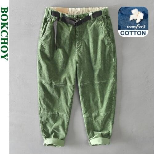 Autumn and Winter New Mens Cotton Vintage Solid Color Casual Corduroy Pants GML04-Z322