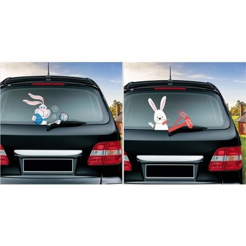 Cute Rabbit car stickers For the car Rearview Mirror Decal Window Bumper Waterproof Removable car accessories decoration