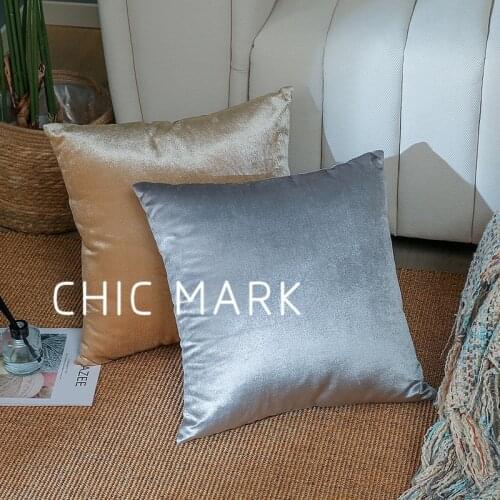 45x45cm Cushion Cover Nordic Gold Silver Bright Velvet Pillowcase Home Living Room Sofa Office Square Pillow Cover