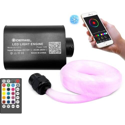 Smart Optic Fiber APP remote RGBW control Starry Sky Effect Ceiling Optical Fiber Cable for Car Decoration ambient lighting