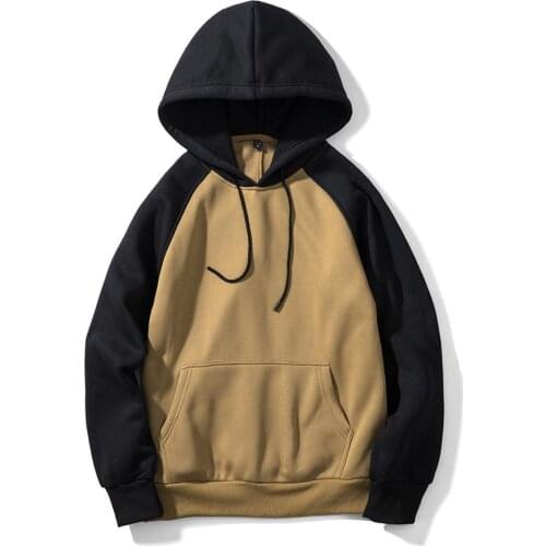 Autumn Winter Stitching Color Hoodies Men Fleece Long Sleeve O-neck Mens Sweatshirt Skate Hip Hop Streetwear Lovers Hoody Coat