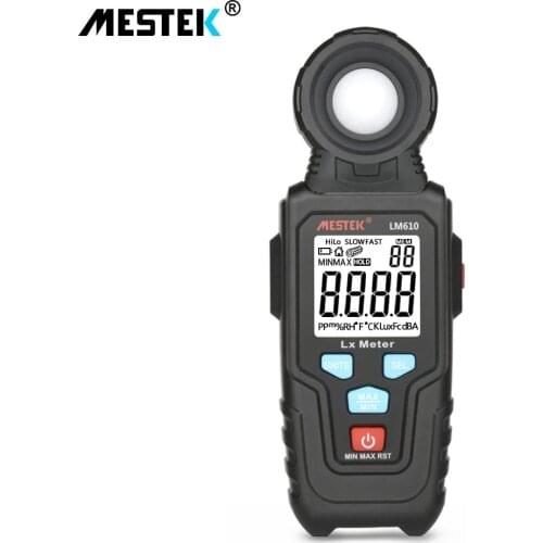 LM610 Illuminometer Light Meter 100,000 LUX Digital Luxmeter Luminance Lux Fc Test Max Min Illuminometers Photometer