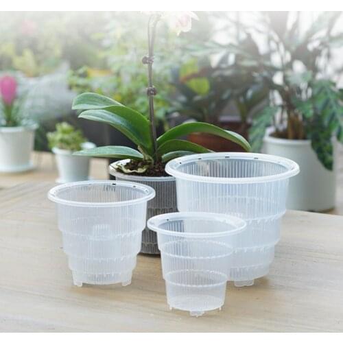 Resin Transparent Breathable Fleshy Pot Container Planter Root Control Mesh Pot Resin Plastic Container Garden Supplies