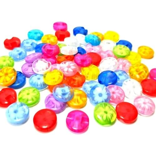 HL 50/100Pcs Transparent 12mm child sew-on buttons resin buckle candy beautiful multicolour button accessories baby diy