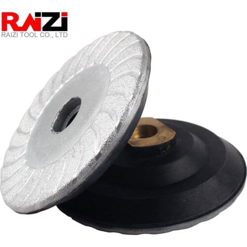 Raizi 4 inch Vacuum Brazed Diamond Grinding Wheel with Adapter for Granite Marble Quartz M14 Abrasive Stone Grinding Tool/Disc