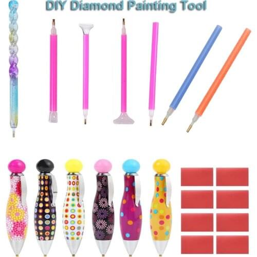 Pen,Clay Wax Glue,Tray,for 5D Diamond Painting DIY Tools Pen Easy to Pick Up Drill Rhinestones Diamond Embroidery Accessories