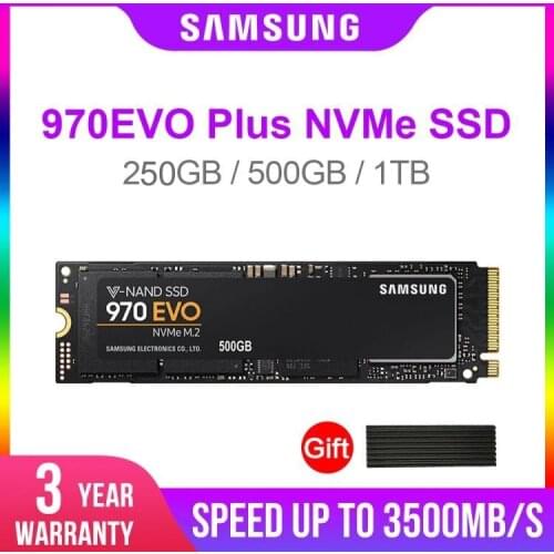 Samsung SSD 970 EVO Plus 250GB 500GB 1TB NVMe M2 Internal SSD Solid State Hard Disk SSD PCIe 3.0 x4, NVMe 1.3 For laptop