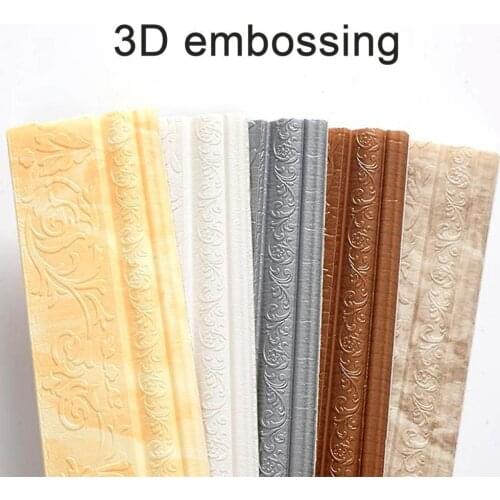 2.3m DIY Removable Self Adhesive Skirting Line Stickers TV Background Decals Ceiling decoration foam Skirting Line Sticker