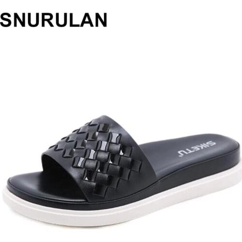 SNURULAN 2021 New Summer Shoes Slippers Women Slip on Flip Flops Outdoor light Casual Beach Slides Ladies Sandals Large Size
