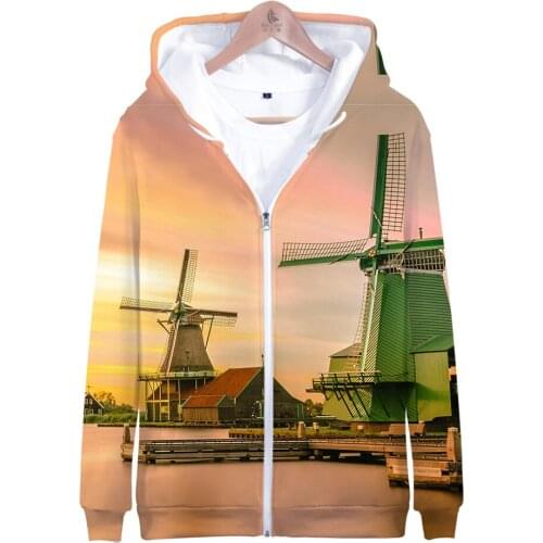 3D Zipper Hoodies Sweatshirts Men Women Kpop 2020 Sky Beautiful Seaside View Hoodie Mens Polluver Winter Clothes Casual Full