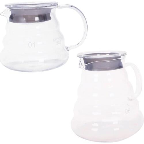V60 Pour Over Glass Range Coffee Server Carafe Drip Coffee Pot Coffee Kettle Brewer Barista Percolator Clear