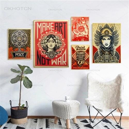 Vintage Posters Make Art Not War Series On Sale Poster Wall Painting Bedroom Abstract Canvas Art Picture for Home Decor No Frame