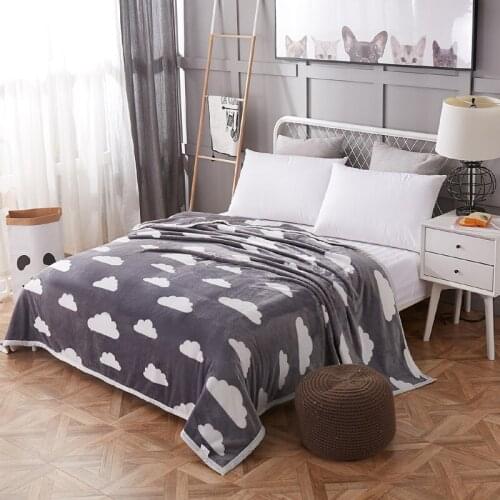 High quality Thicken plush bedspread blanket 200x230cm High Density Super Soft Flannel Blanket to on for the sofa/Bed/Car