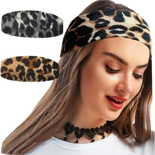 1 Pc Fashion Buterfly Leopard Pattern Yoga Elastic Hair Bands Sports Headband Anti-slip Slim Hair Band for Gym Indoor Fitness