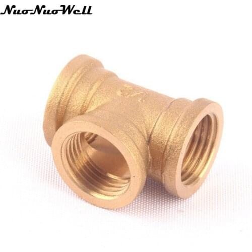 1pcs NuoNuoWell Brass 1/2" Female Equal 3 Way Hose Tee Connector for Garden Irrigation Watering Metal Adapter Gas Pipe Coupler