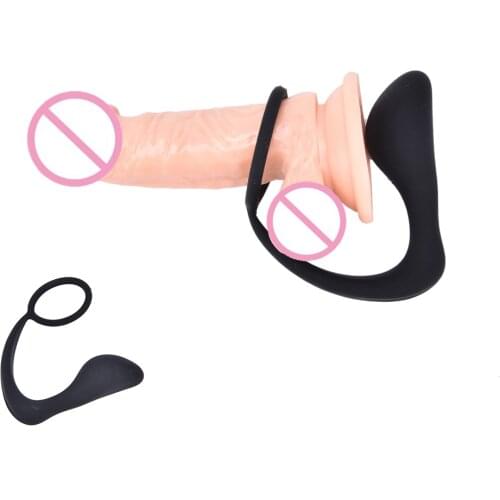 1PCS Adult Erotic Anal Sex Toys, Silicone Male Prostate Massager Cock Ring Anal Butt Plug for Men