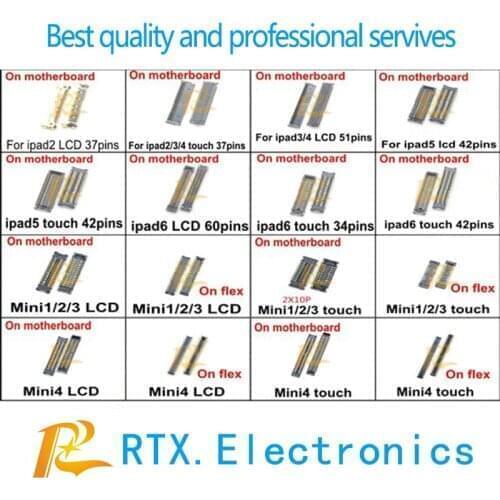 10pcs/lot For IPad PRO 9.7" 10.5” 12.9 2017 2018 LCD Screen Dispaly & Touch FPC Connector Port Motherboard Logicboard Repair