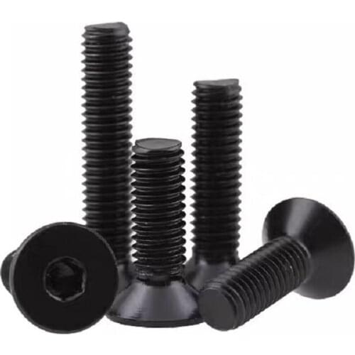 1000/500pcs/lot M2 M2.5 M3 M4 DIN7991 GB70.3 Black 304 Stainless steel hexagon socket countersunk / flat head screw