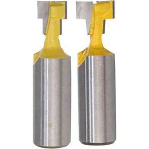 2Pcs 1/2" 12.7MM Shank T-Slot Cutter Router Bit Hex Bolt Keyhole Milling Cutter for Wood Woodworking Tools End Mill MC03001