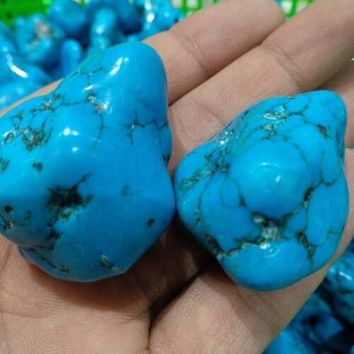 2pcs Natural Blue Turquoise Untreated Rough Raw Loose Huge Gemstone