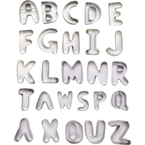 26Pcs Alphabet Fondant Cake Mold, Cookie Stamp Impress, Embosser Cutter, Upper Case Numbers Shape DIY Cookie For Baking