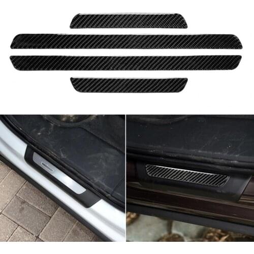 4Pcs Pedal Sticker Precise Anti-scratch Trim Carbon Fiber Black Welcome Pedal Decal for Audi New Q7 SQ7 4M 2016 2017 2018 2019