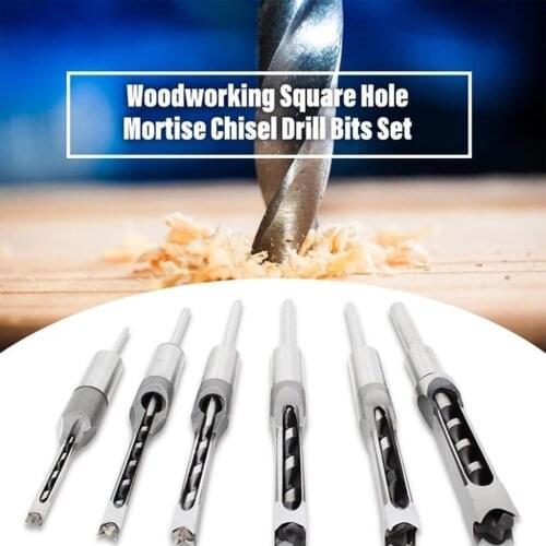 4 PC High Speed Steel Drill Long Woodworking Square Hole Square Hole Machine Square Hole Drill Practical Home Tools