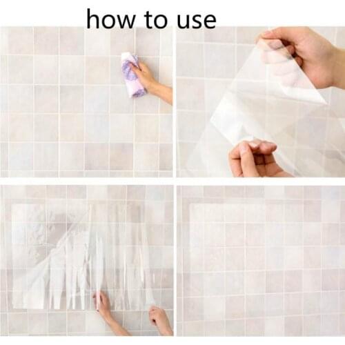 5 pcsTransparent Kitchen Oil-proof Wall Sticker Heat-resistant self adhesive wallpaper Waterproof Anti-oil adhesive tape