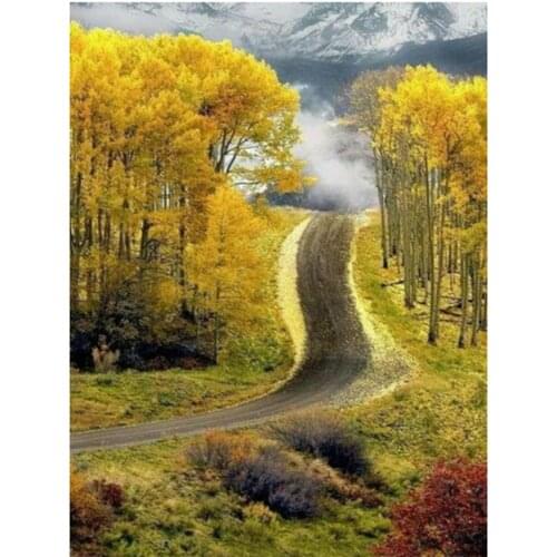 5D DIY Diamond Painting Square Round Mosaic Autumn Woods Cross Stitch Diamond Embroidery Home Decoration Gift WG2291