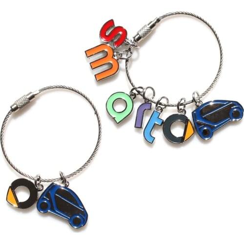 Car letter logo keychain For Mercedes Smart Fortwo Forfour 453 451 450 car styling keychain metal key ring gift Car accessories